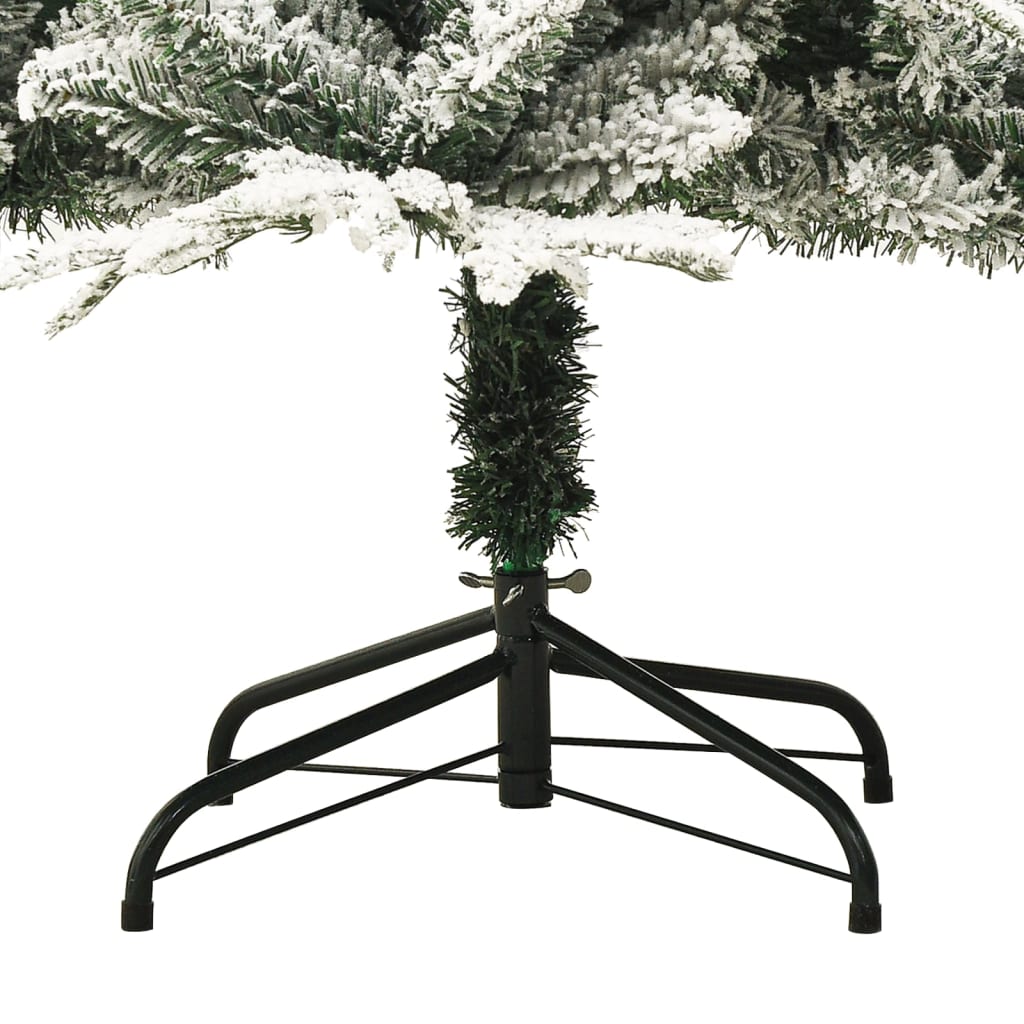 vidaXL Sapin de Noël artificiel à flocons de neige Vert 210 cm PVC/PE