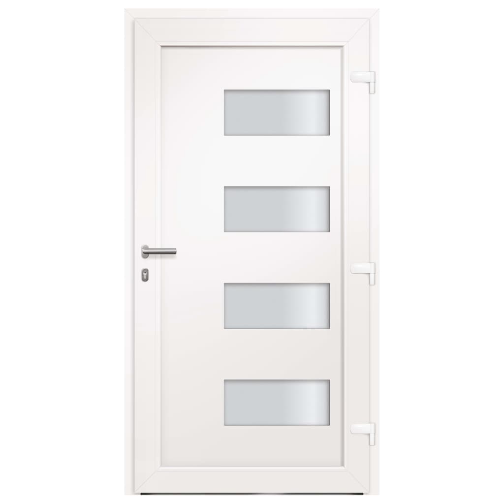 vidaXL Porte d'entrée Aluminium et PVC Blanc 100x200 cm