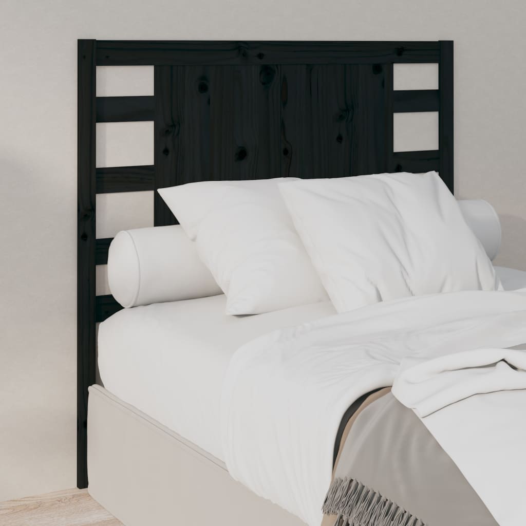 vidaXL Tête de lit Noir 96x4x100 cm Bois massif de pin