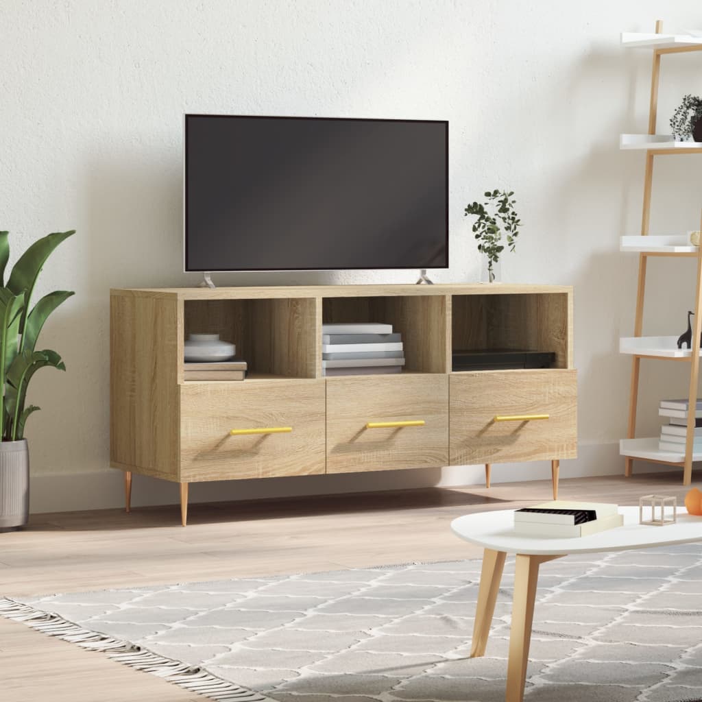 vidaXL Meuble TV chêne sonoma 102x36x50 cm bois d'ingénierie