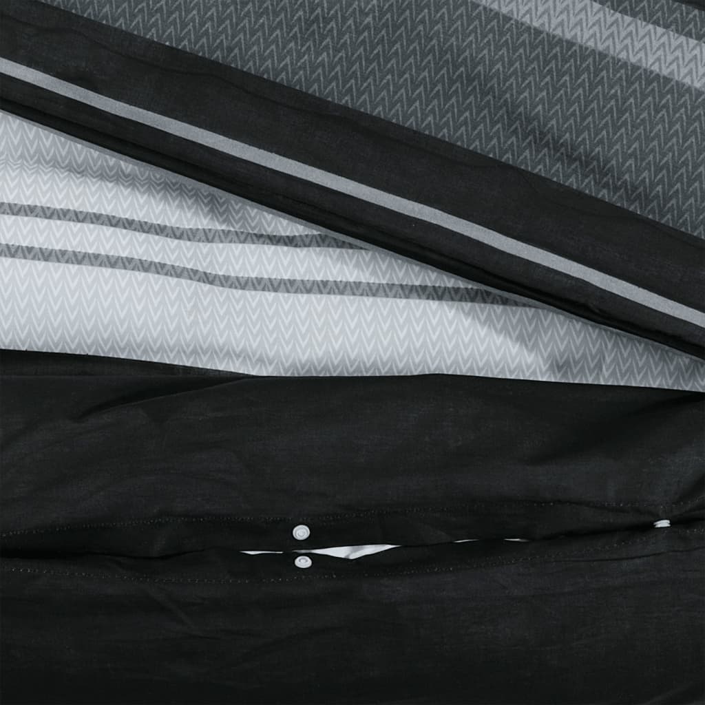 vidaXL Ensemble de housse de couette noir et blanc 140x200 cm Coton