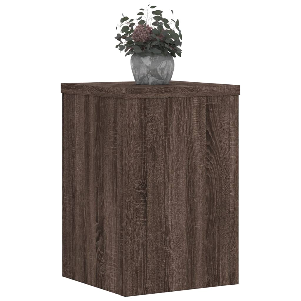 vidaXL Supports pour plantes 2 pcs chêne marron bois d'ingénierie