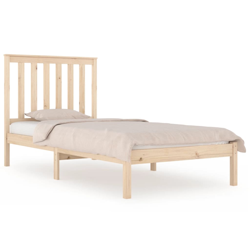 vidaXL Cadre de lit bois de pin massif 75x190 cm petit simple