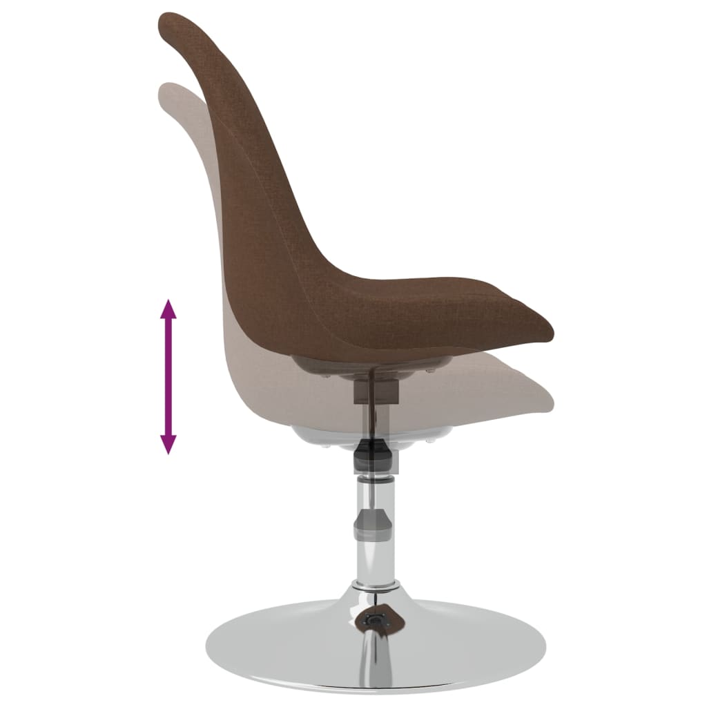 vidaXL Chaises pivotantes à manger lot de 4 marron tissu