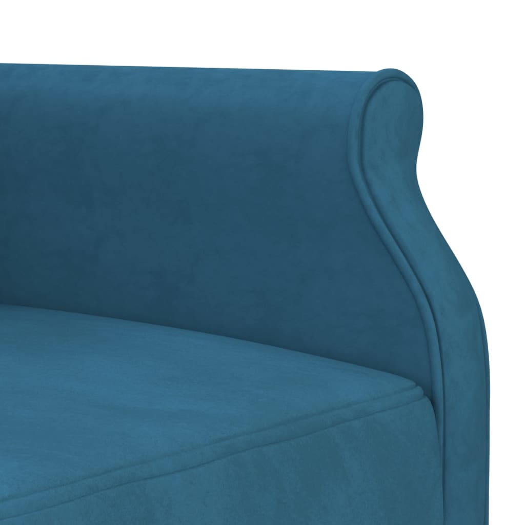 vidaXL Canapé-lit en forme de L bleu 271x140x70 cm velours