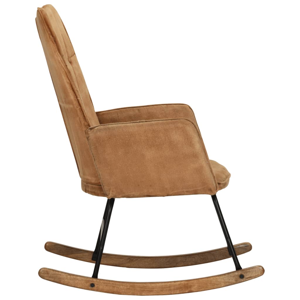 vidaXL Chaise à bascule marron vintage toile