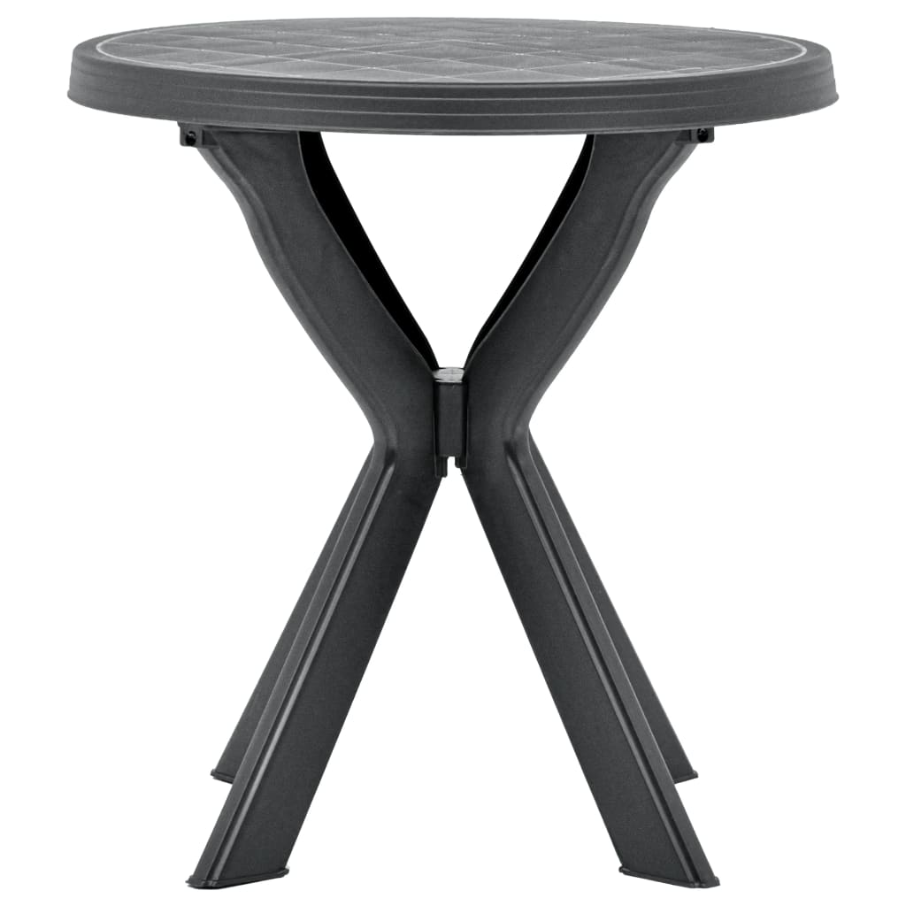 vidaXL Table de bistro Anthracite Ø70 cm Plastique