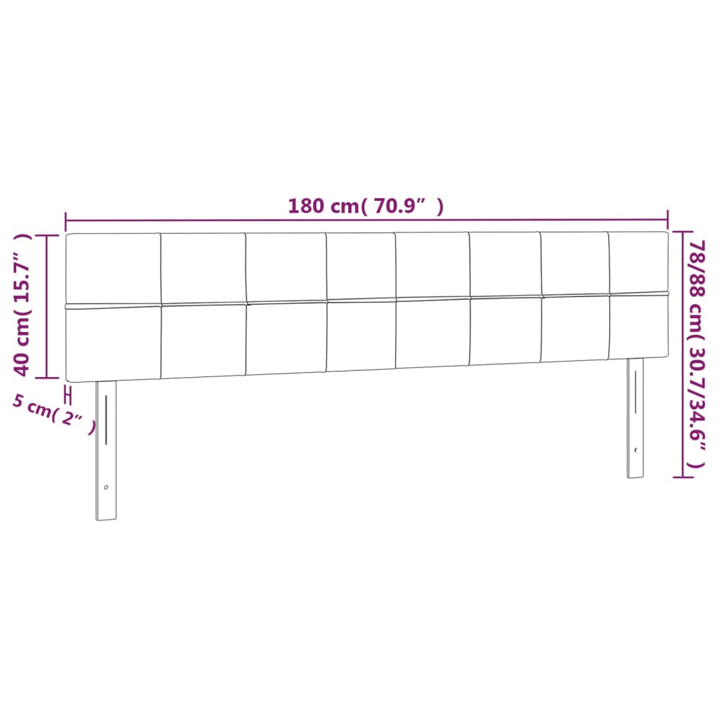 vidaXL Têtes de lit 2 pcs Vert 90x5x78/88 cm Tissu