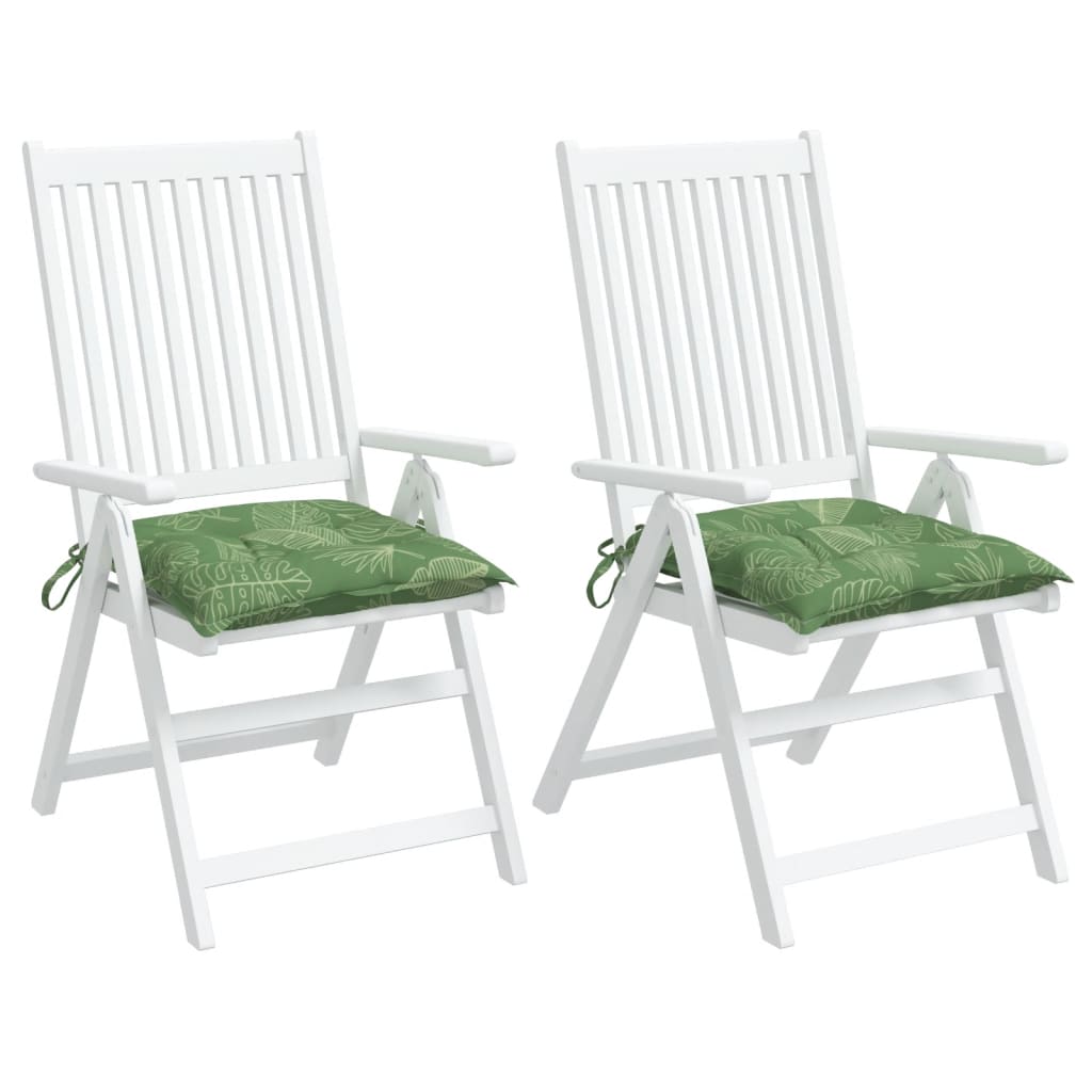 vidaXL Coussins de chaise lot de 2 à motif de feuilles 50x50x7 cm