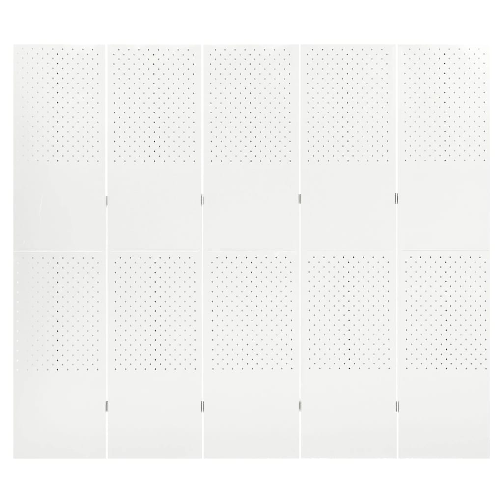 vidaXL Cloison de séparation 5 panneaux Blanc 200x180 cm Acier