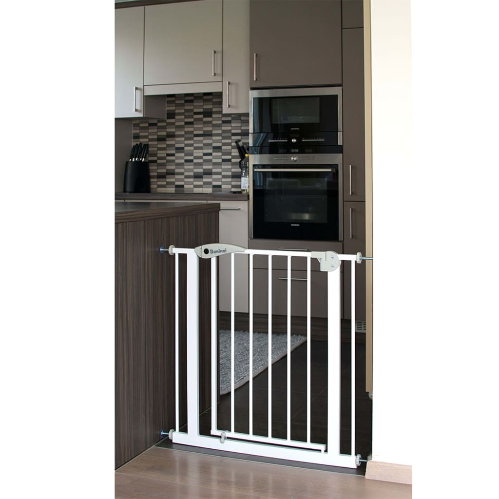 Baninni Barrière de sécurité Vicino Métal 75-85 cm Blanc BNSF003-WH