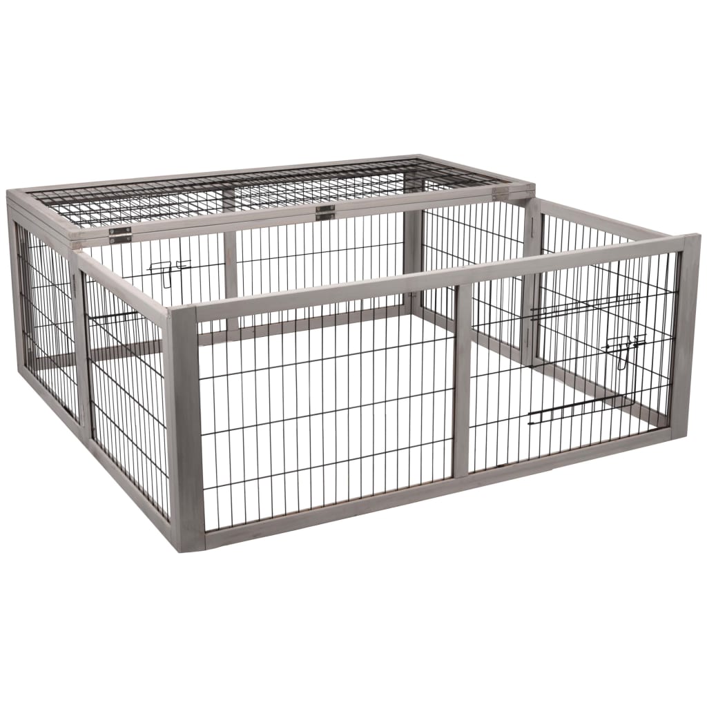 FLAMINGO Clapier pliable avec 2 portes Mel 116x112x45 cm