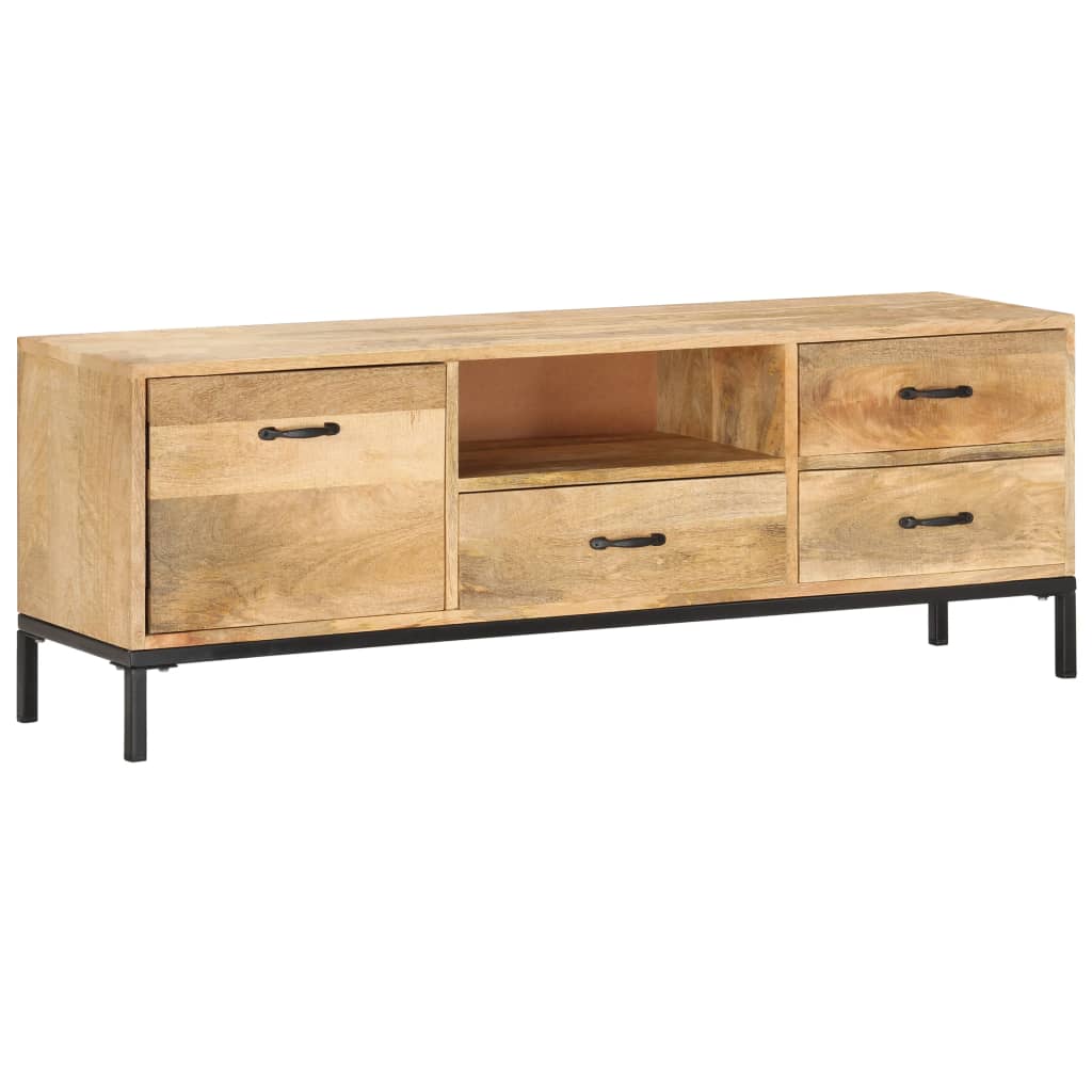 vidaXL Meuble TV 130 x 30 x 45 cm Bois massif de manguier