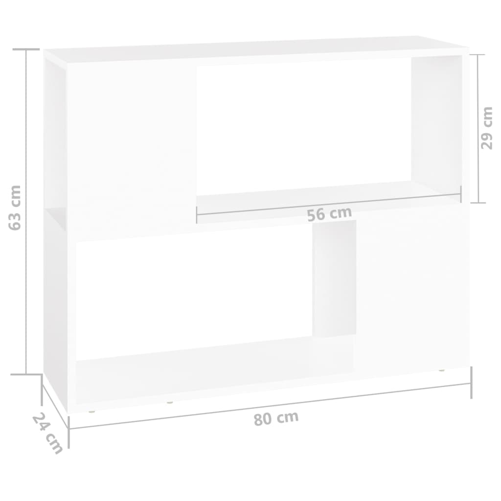 vidaXL Meuble TV Blanc 80x24x63 cm Aggloméré