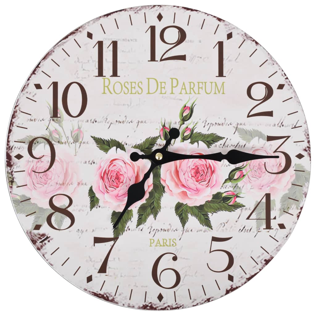 vidaXL Horloge murale vintage Fleur 30 cm