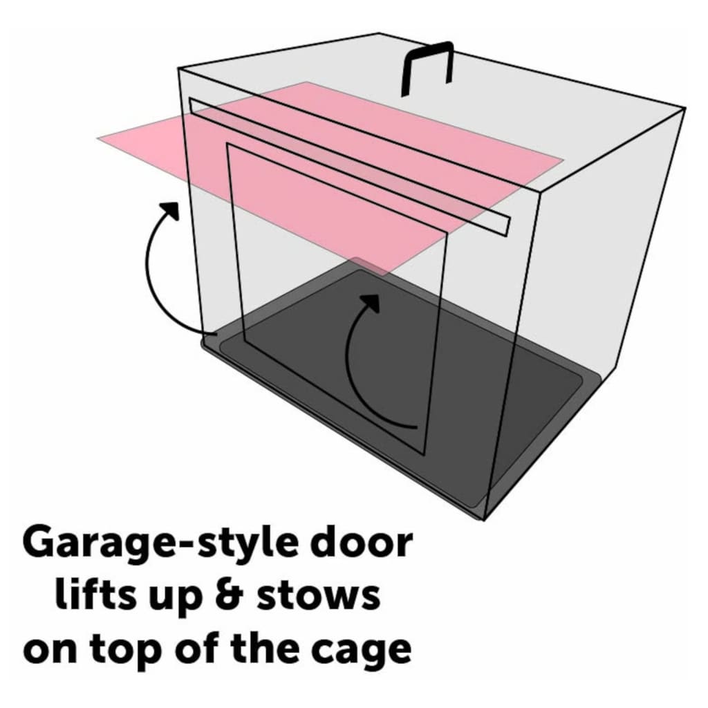 FLAMINGO Cage métallique avec porte coulissante 124x77x81,5 cm noir