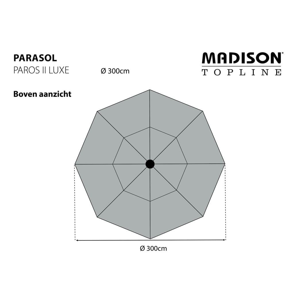 Madison Parasol Paros II Luxe 300 cm Lueur dorée