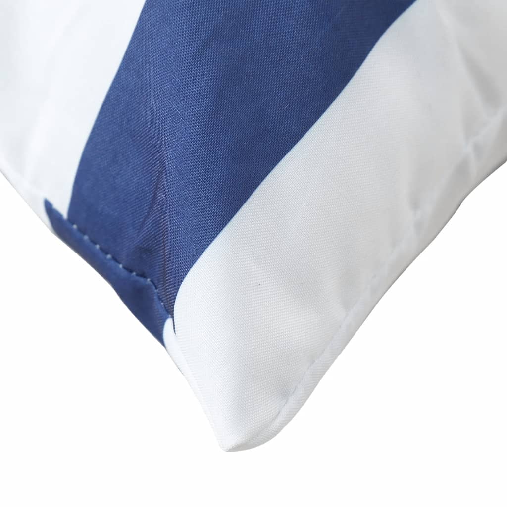 vidaXL Coussins décoratifs lot de 4 bleu et blanc 40x40 cm tissu