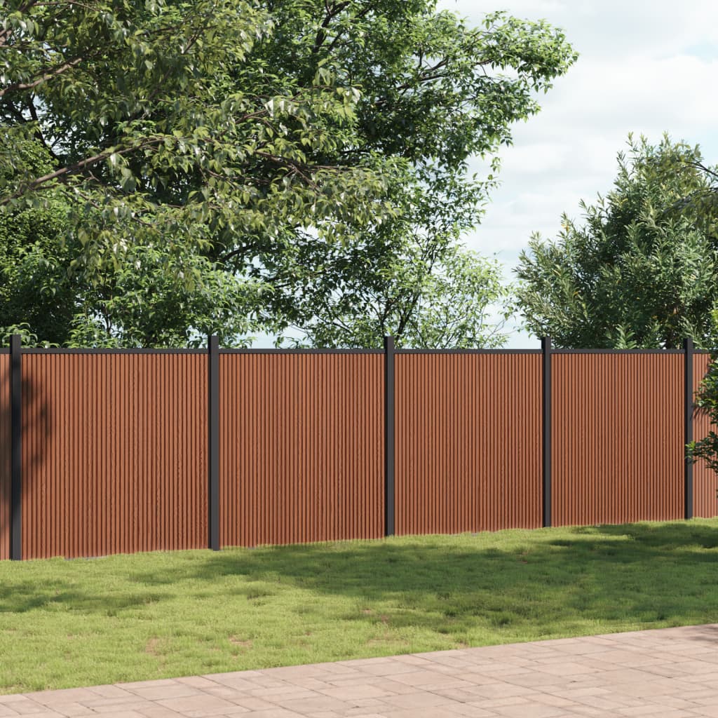 vidaXL Panneau de clôture marron 1391x186 cm WPC