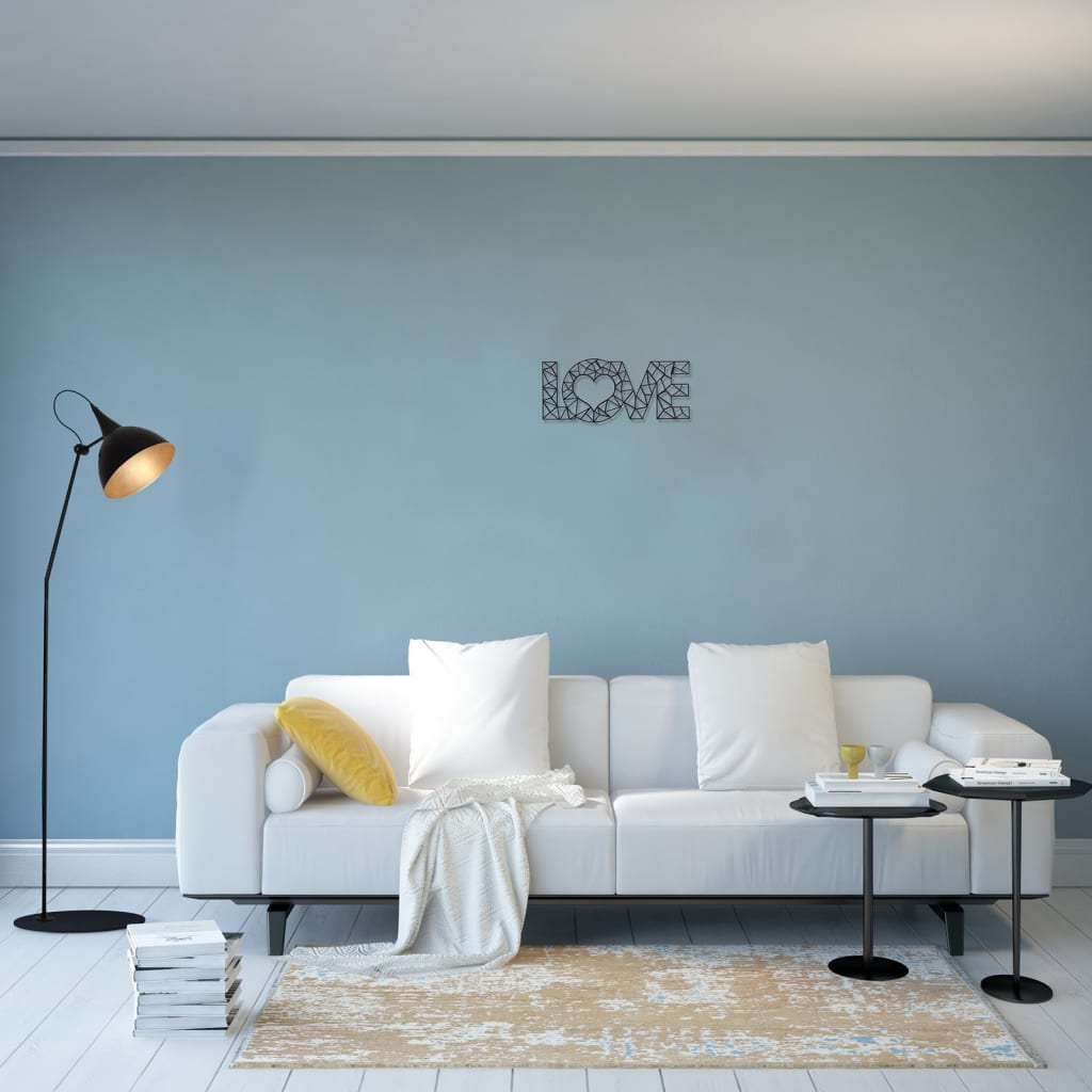 Homemania Décoration murale Mot Love 50x20 cm Acier Noir