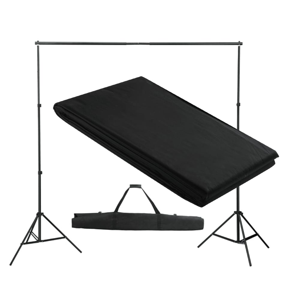 vidaXL Système de support de toile de fond 300 x 300 cm Noir