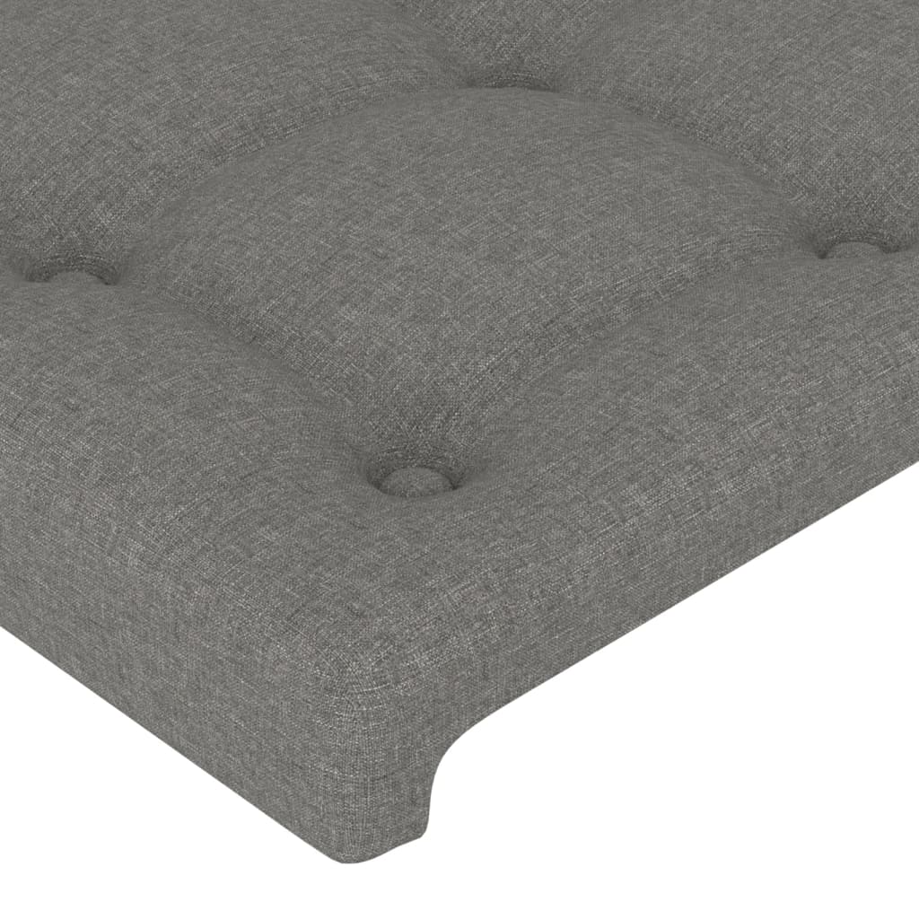 vidaXL Cadre de lit avec tête de lit Gris foncé 180 x 200 cm Tissu