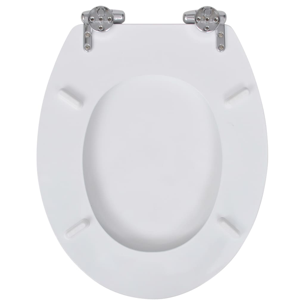 vidaXL Siège de toilette et couvercle à fermeture douce 2pcs MDF Blanc