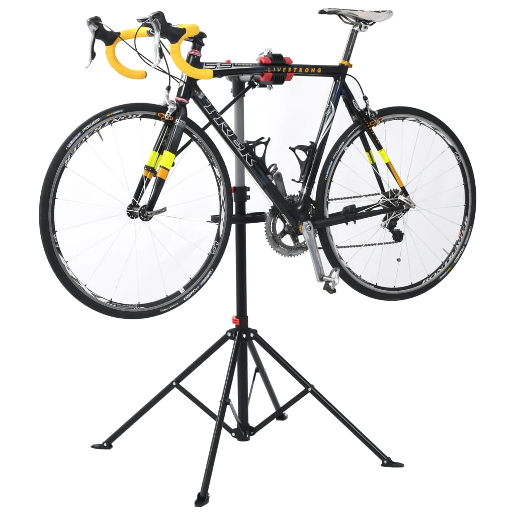 vidaXL Support de réparation de vélo 103x103x(115-200) cm Acier Noir
