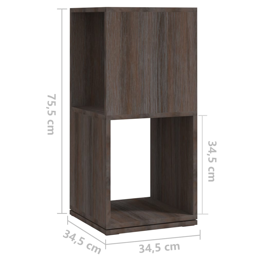 vidaXL Armoire rotative Gris chêne 34,5x34,5x75,5 cm bois d'ingénierie