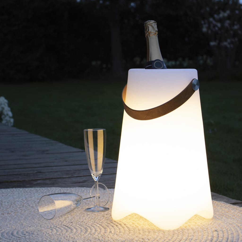 House Nordic Refroidisseur à vin à LED avec sangle PU Kira Blanc