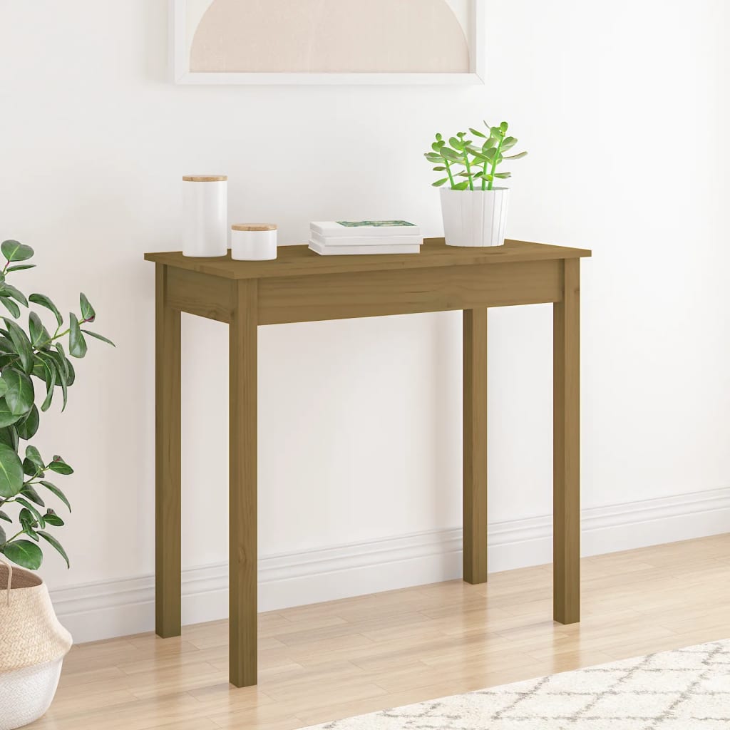 vidaXL Table console Marron miel 80x40x75 cm Bois massif de pin