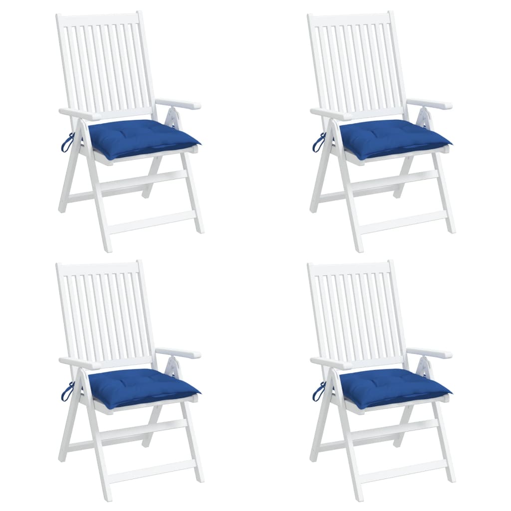 vidaXL Coussins de chaise 4 pcs Bleu 50x50x7 cm Tissu