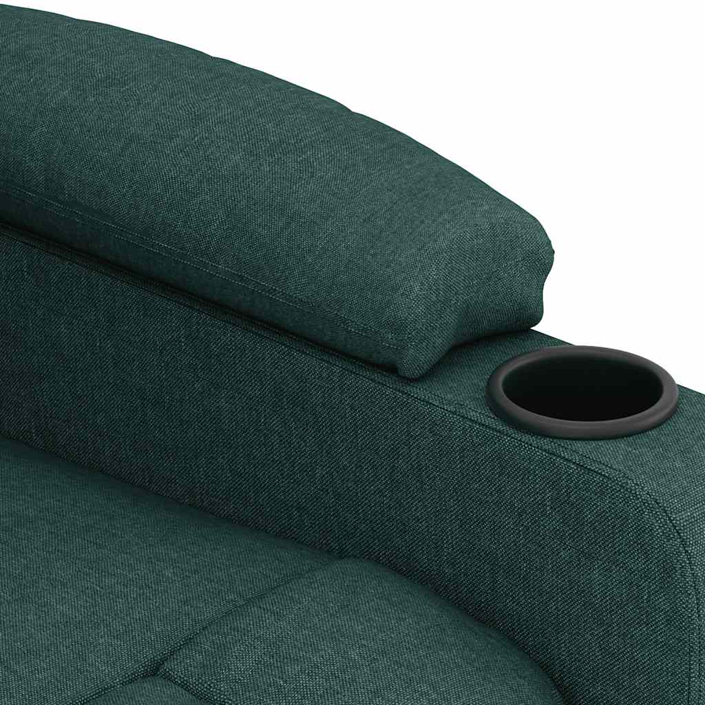vidaXL Fauteuil de massage inclinable Vert foncé Tissu