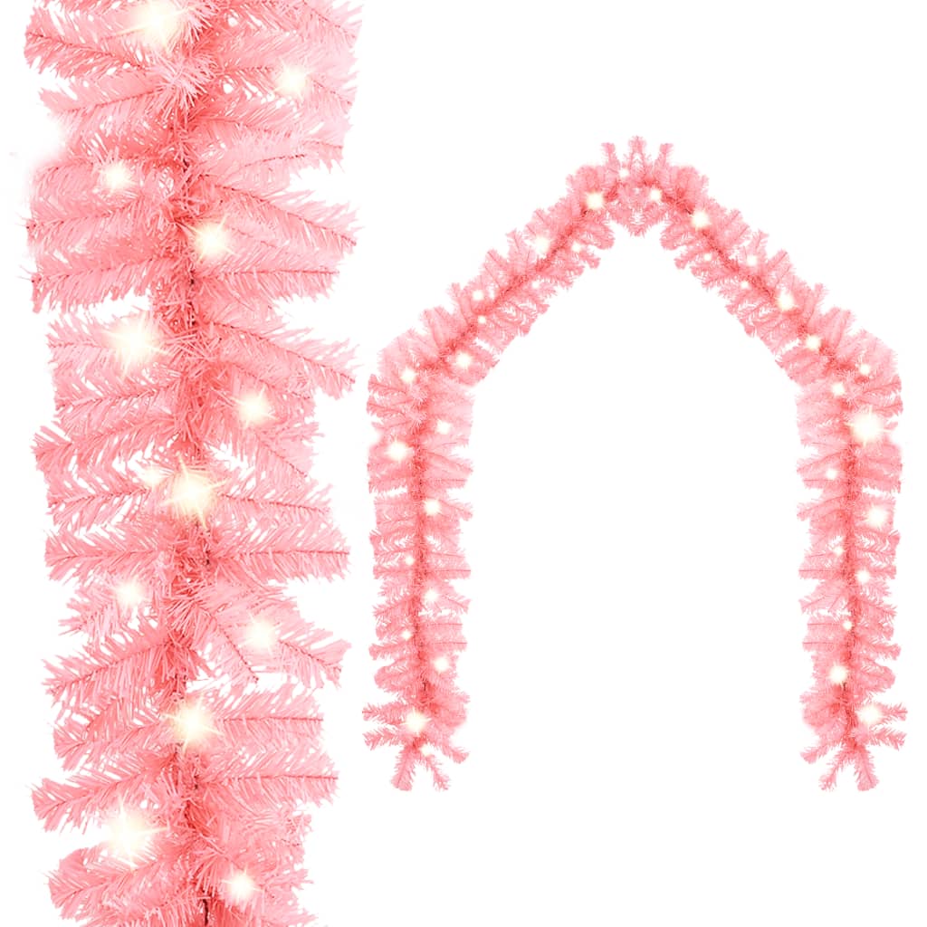 vidaXL Guirlande de Noël avec lumières LED 5 m Rose