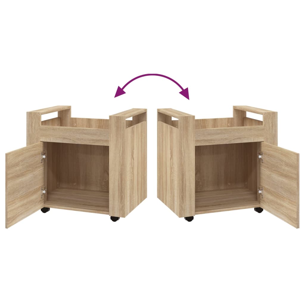 vidaXL Chariot de bureau Chêne sonoma 60x45x60 cm Bois d'ingénierie