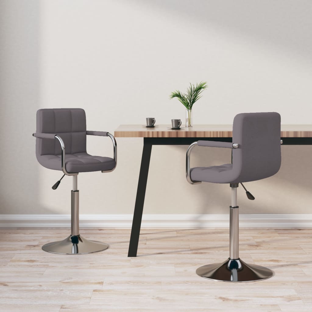 vidaXL Chaises pivotantes à manger lot de 2 taupe tissu