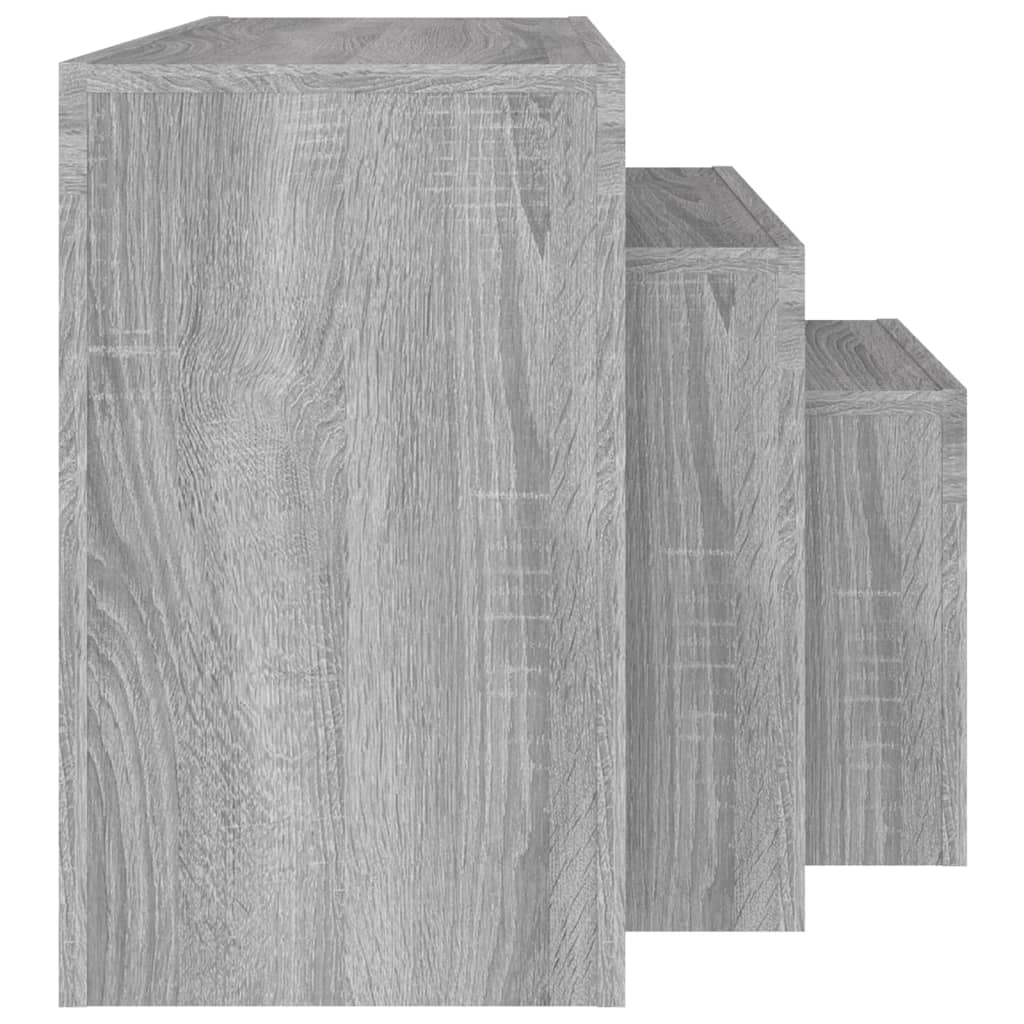 vidaXL Tables basses gigognes 3 pcs sonoma gris bois d'ingénierie