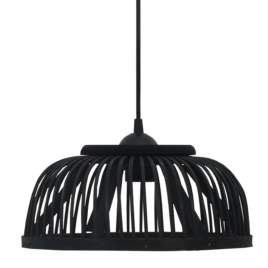 vidaXL Lampe suspendue Noir Bambou 40 W 30x12 cm Demi-cercle E27