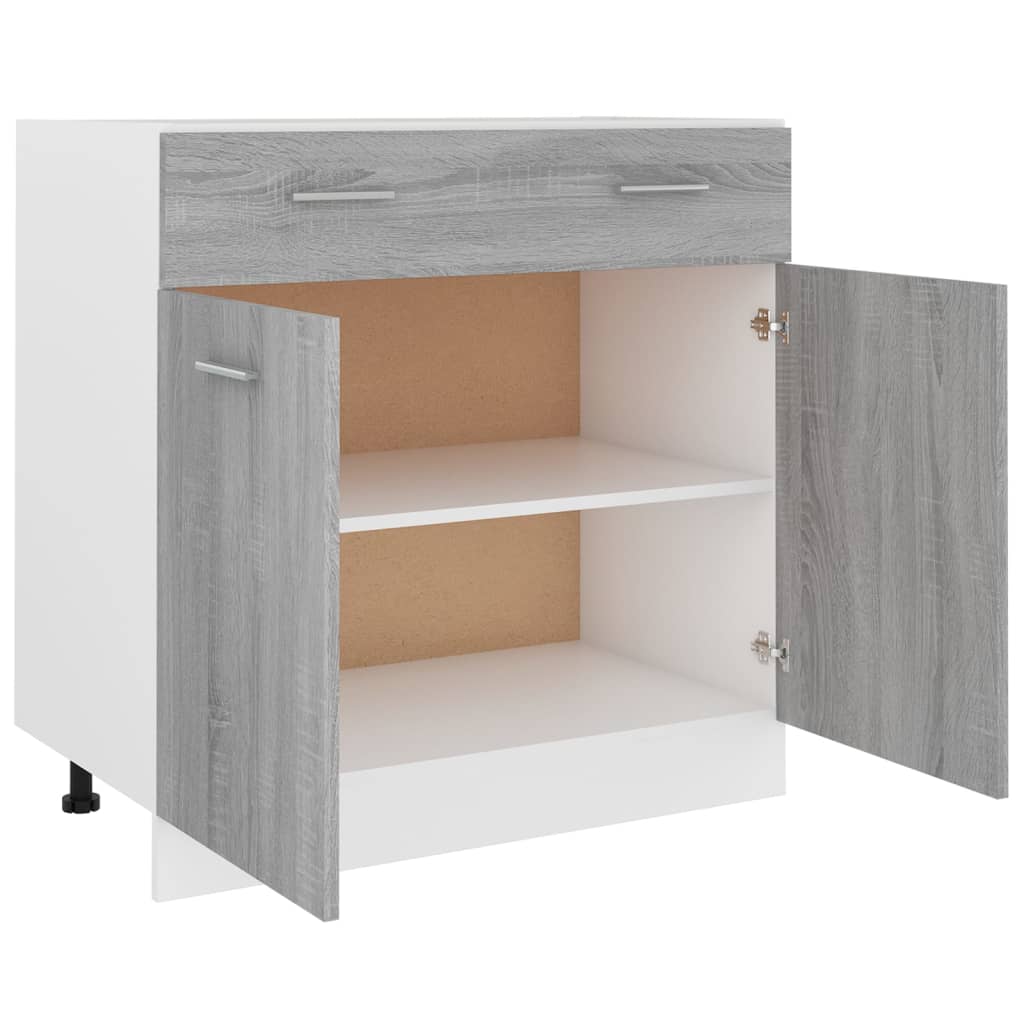 vidaXL Armoire de plancher à tiroir Sonoma gris 80x46x81,5 cm