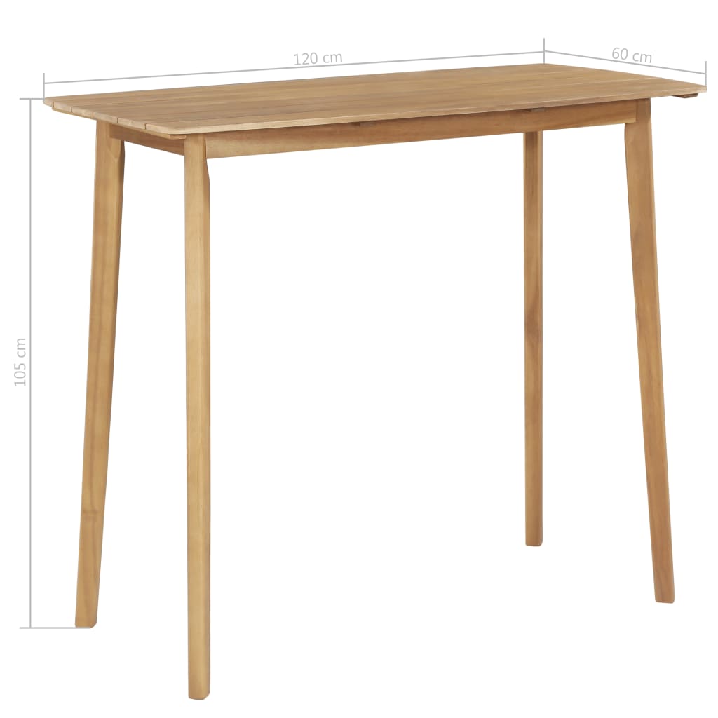 vidaXL Table de bar 120x60x105 cm Bois d'acacia massif