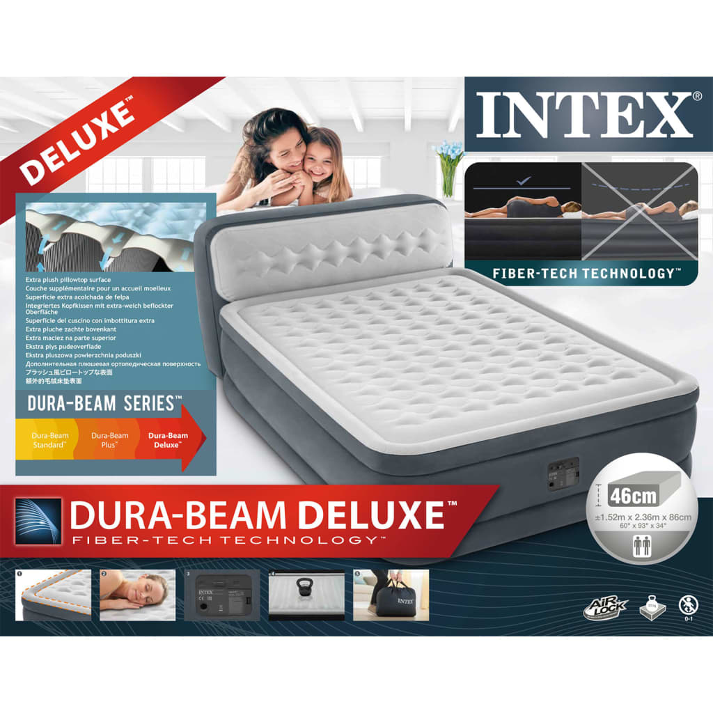 Intex Matelas gonflable Dura-Beam Deluxe Ultra Plush Headboard 86 cm
