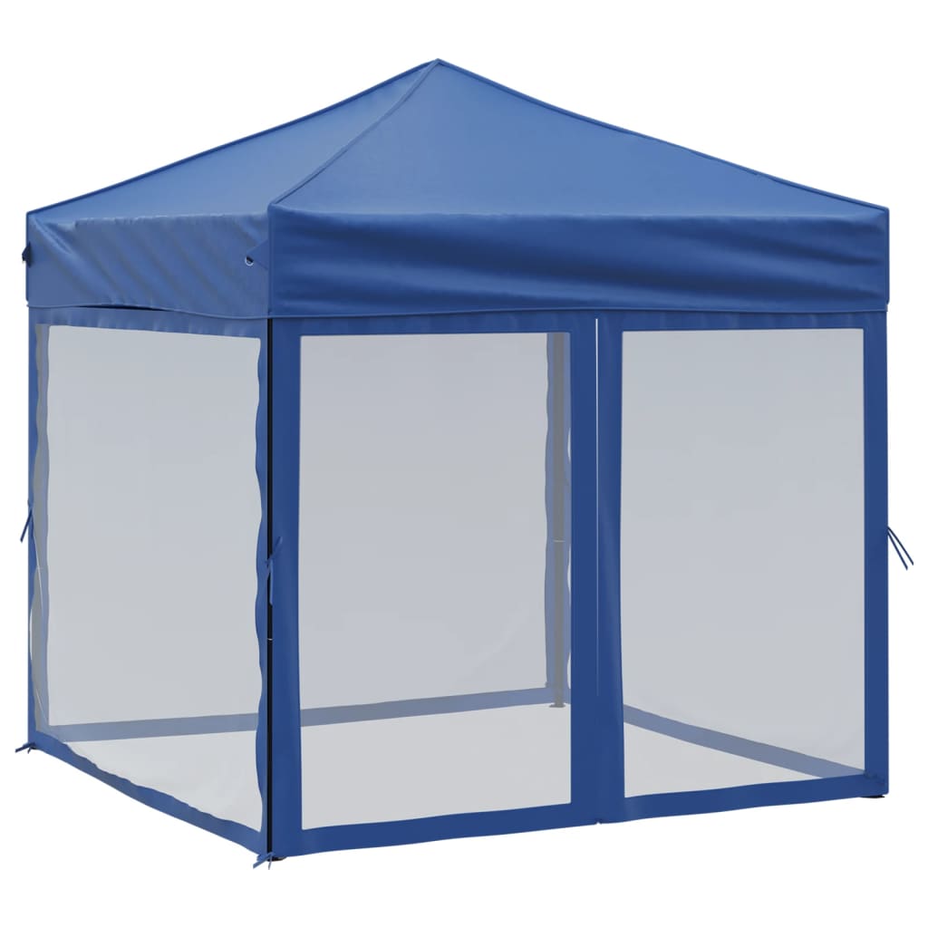 vidaXL Tente de réception pliable avec parois Bleu 2x2 m
