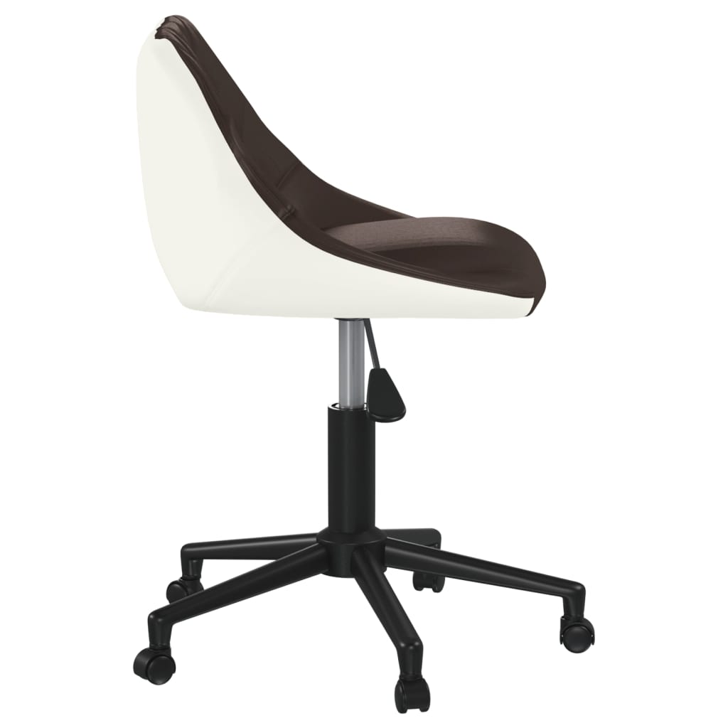 vidaXL Chaise de bureau pivotante Marron et blanc Similicuir
