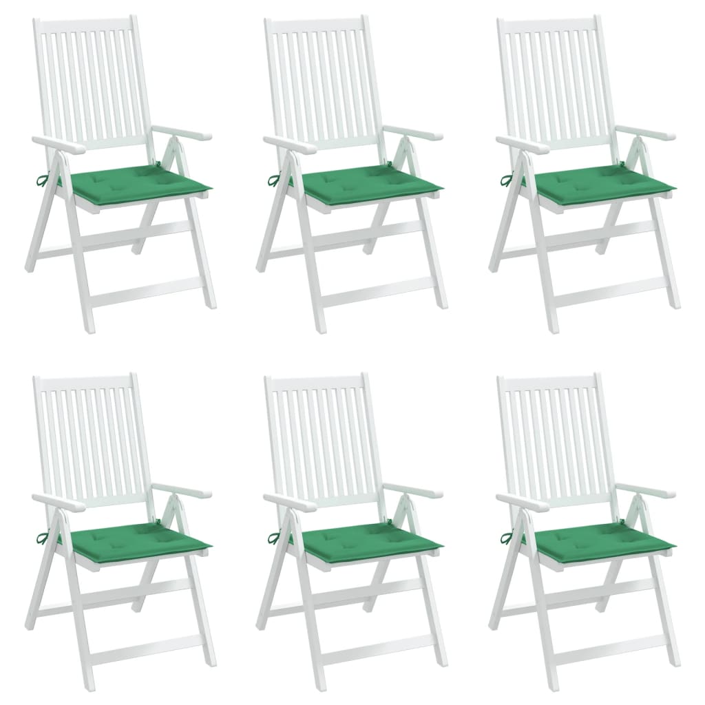 vidaXL Coussins de chaise jardin lot de 6 vert 40x40x3 cm tissu oxford