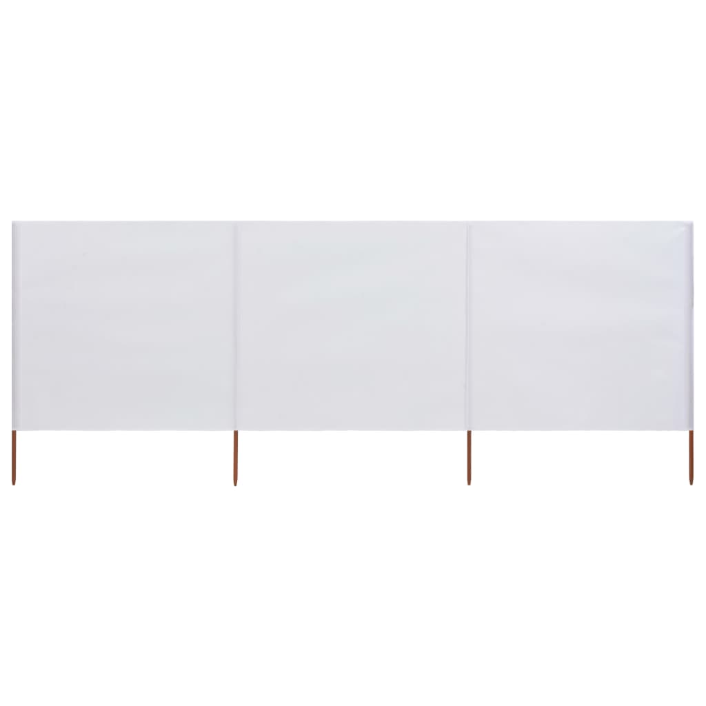 vidaXL Paravent 3 panneaux Tissu 400 x 80 cm Blanc sable