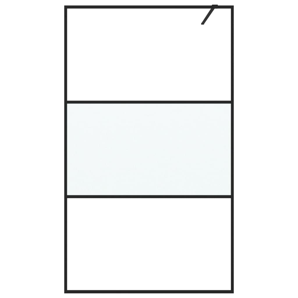Paroi De Douche En Verre Noir – 115 X 195 Cm – Verre ESG Trempé Transparent – Aluminium