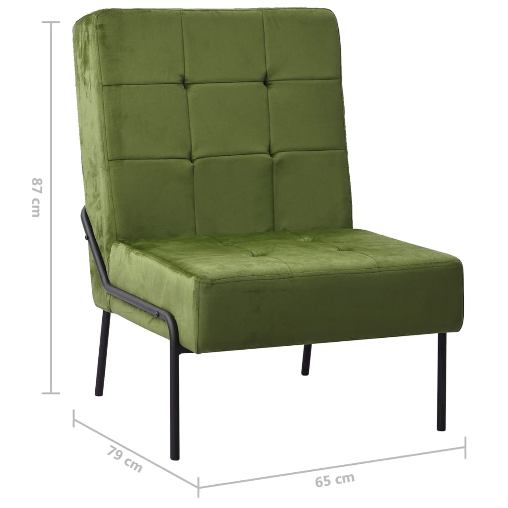 vidaXL Chaise de relaxation 65x79x87 cm Vert clair Velours