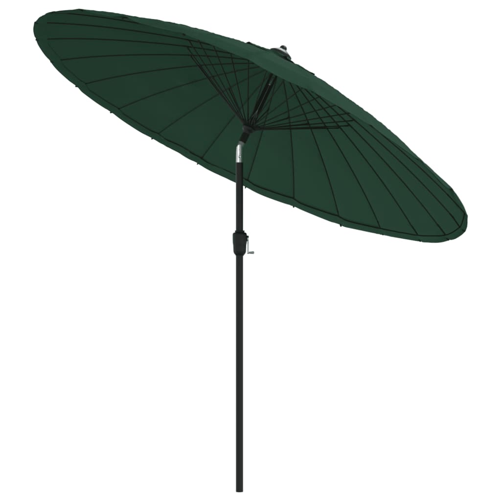 vidaXL Parasol d'extérieur avec mât en aluminium 270 cm Vert