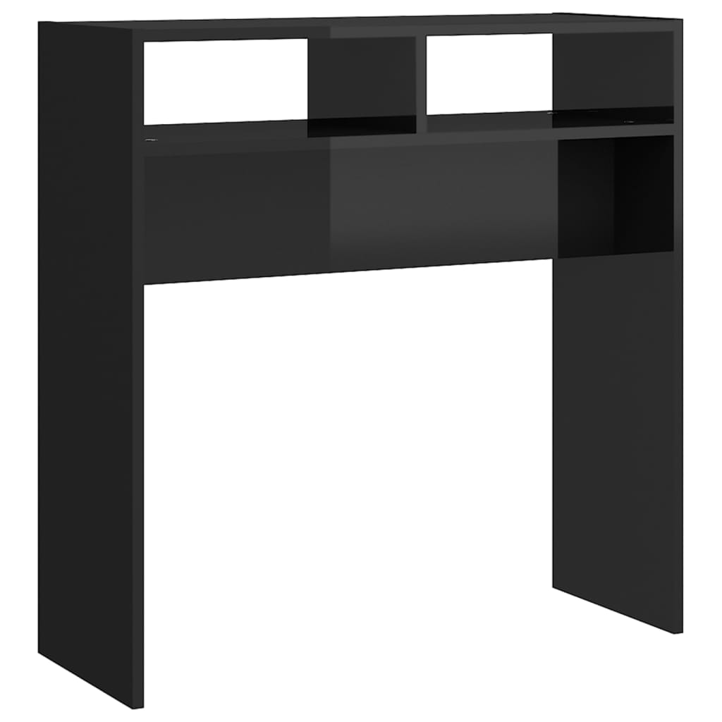 vidaXL Table console Noir brillant 78x30x80 cm Aggloméré