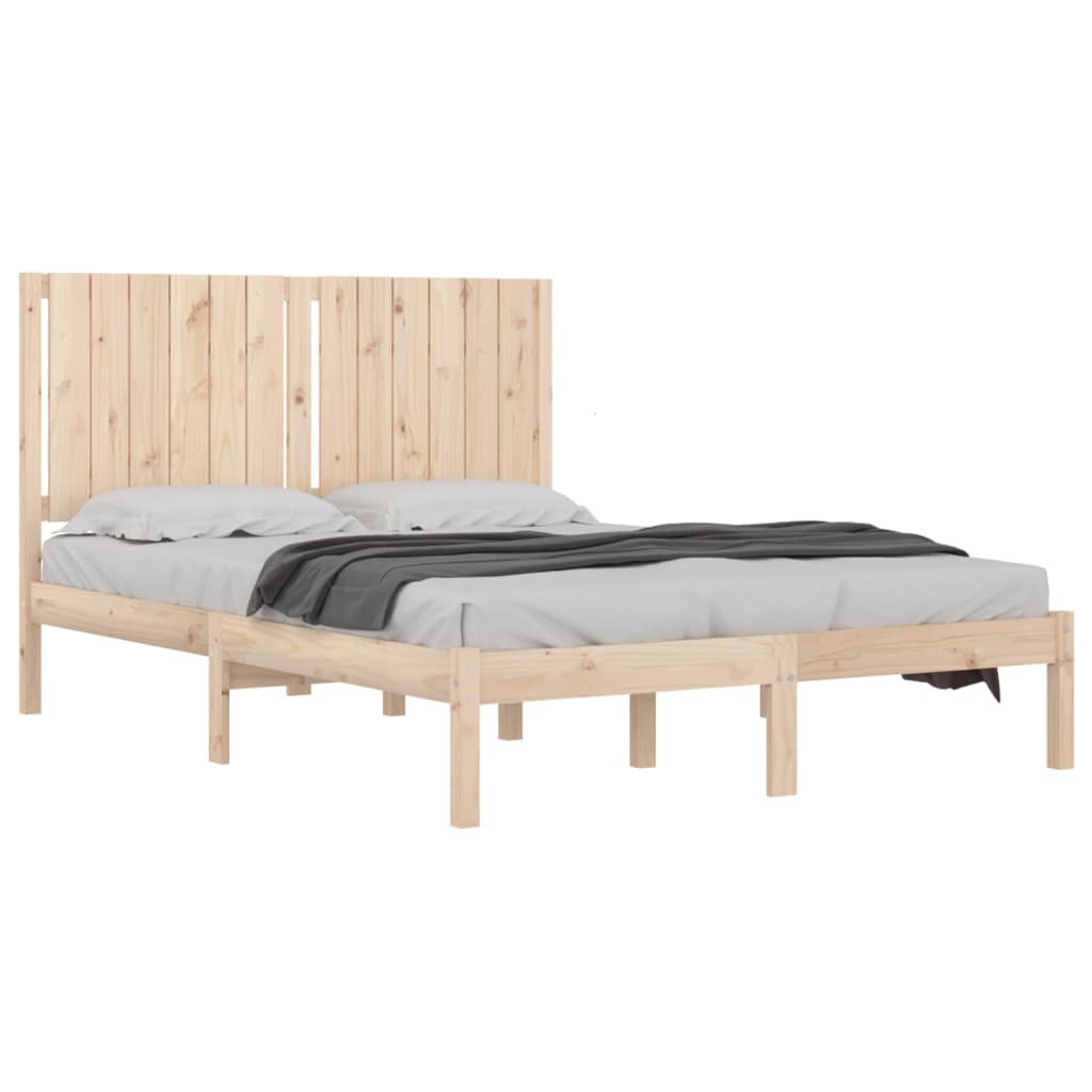 vidaXL Cadre de lit bois de pin massif 135x190 cm double
